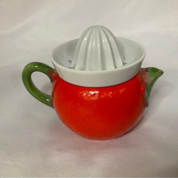VTG GEROLD PORZELLAN BAVARIA SMALL CERAMIC ORANGE FRUIT JUICER REAMER 6 OZ - Picture 1 of 11
